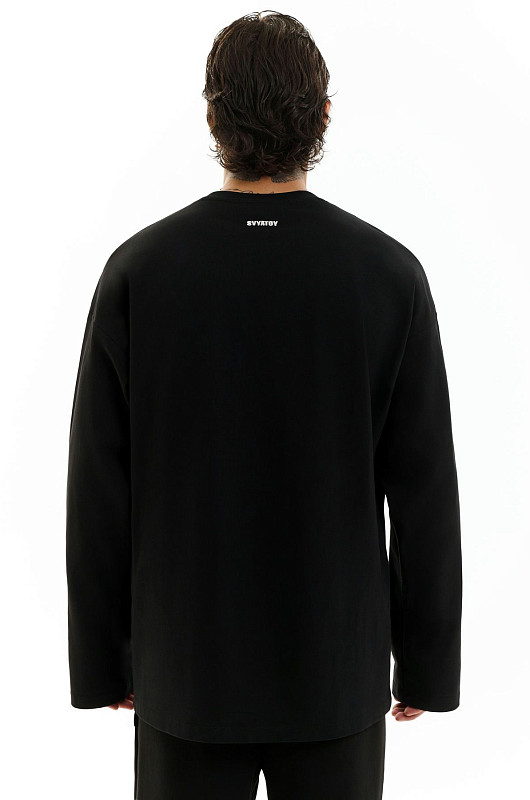 Лонгслив SVYATOY, черный - Фото 4