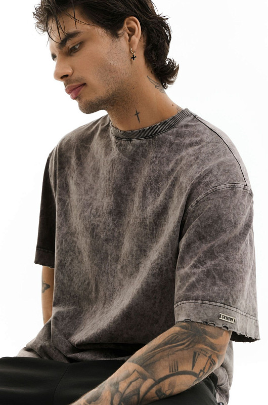 Футболка oversize SVYATOY с рваным эффектом, серый - Фото 5