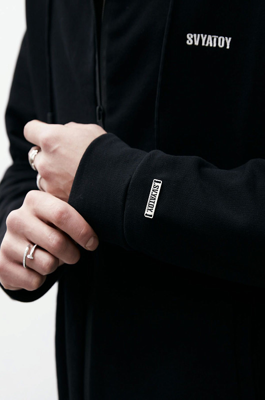 Худи на молнии SVYATOY, черный - Фото 4