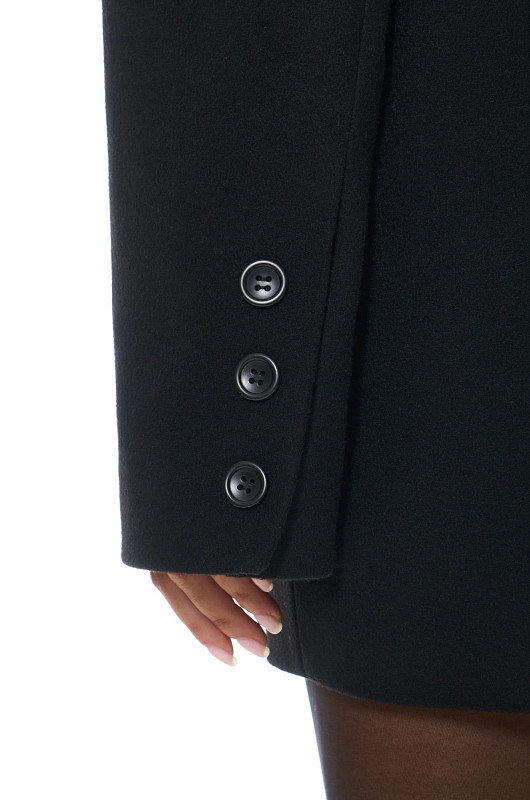 Пиджак - пальто, черный - Фото 9