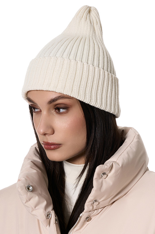 Шапка из мериноса, молочный - Фото 1