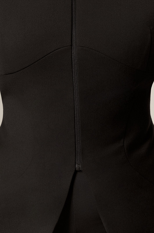 Жакет с акцентной линией бедер, черный - Фото 5