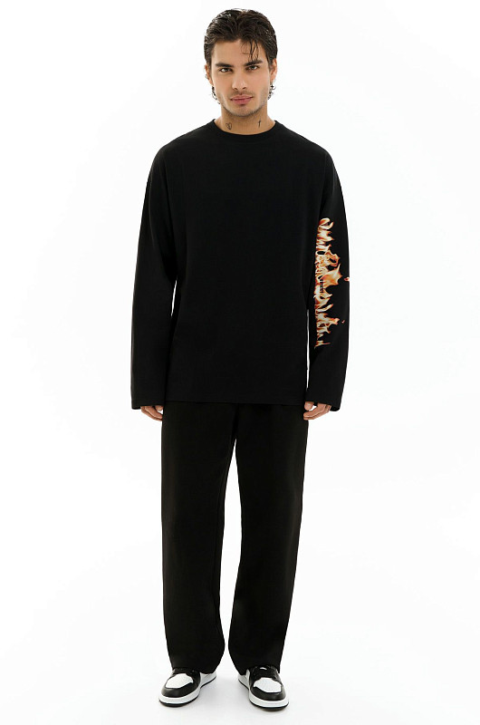 Лонгслив SVYATOY, черный - Фото 1