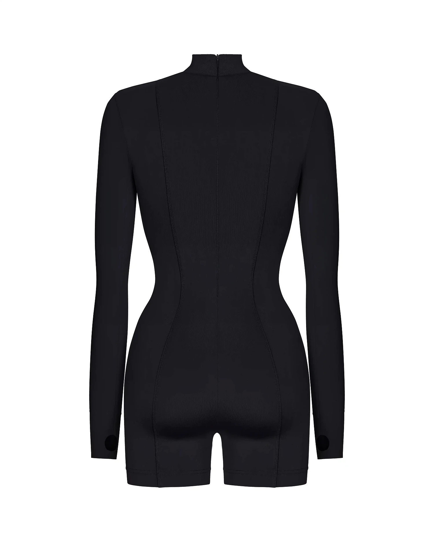 Комбинезон с декоративными молниями, черный - Фото 3