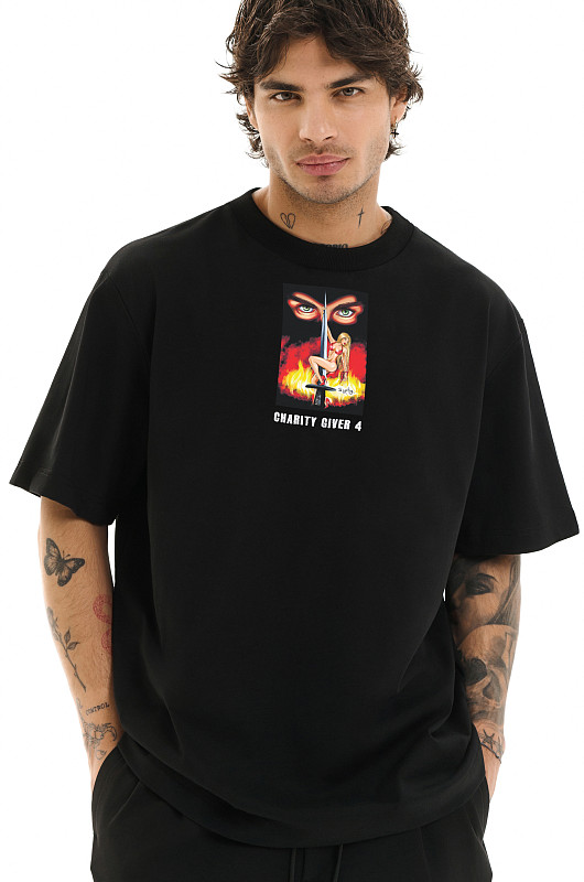 Футболка базовая charity giver 4, черный - Фото 5