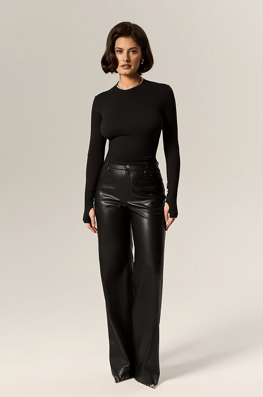 Лонгслив базовый SVN, черный - Фото 1