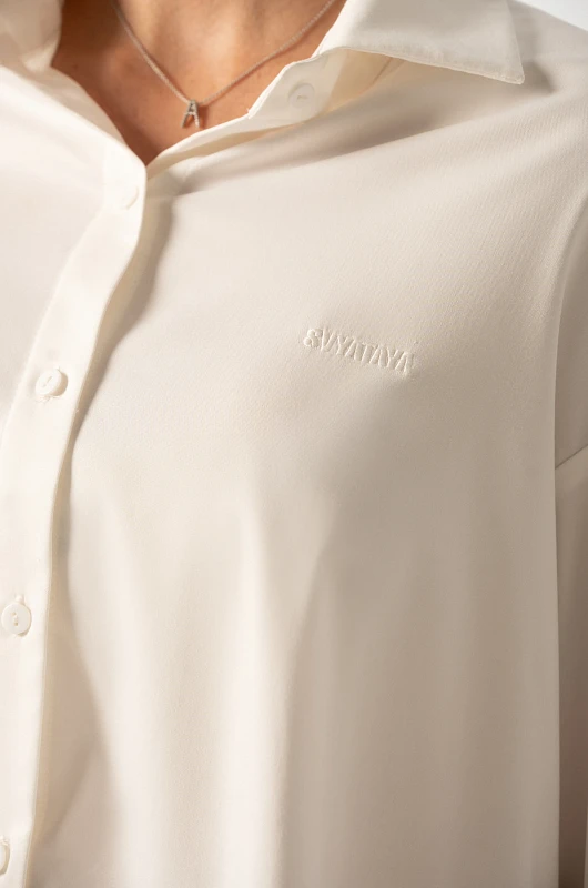 Рубашка базовая SVYATAYA, молочный - Фото 4