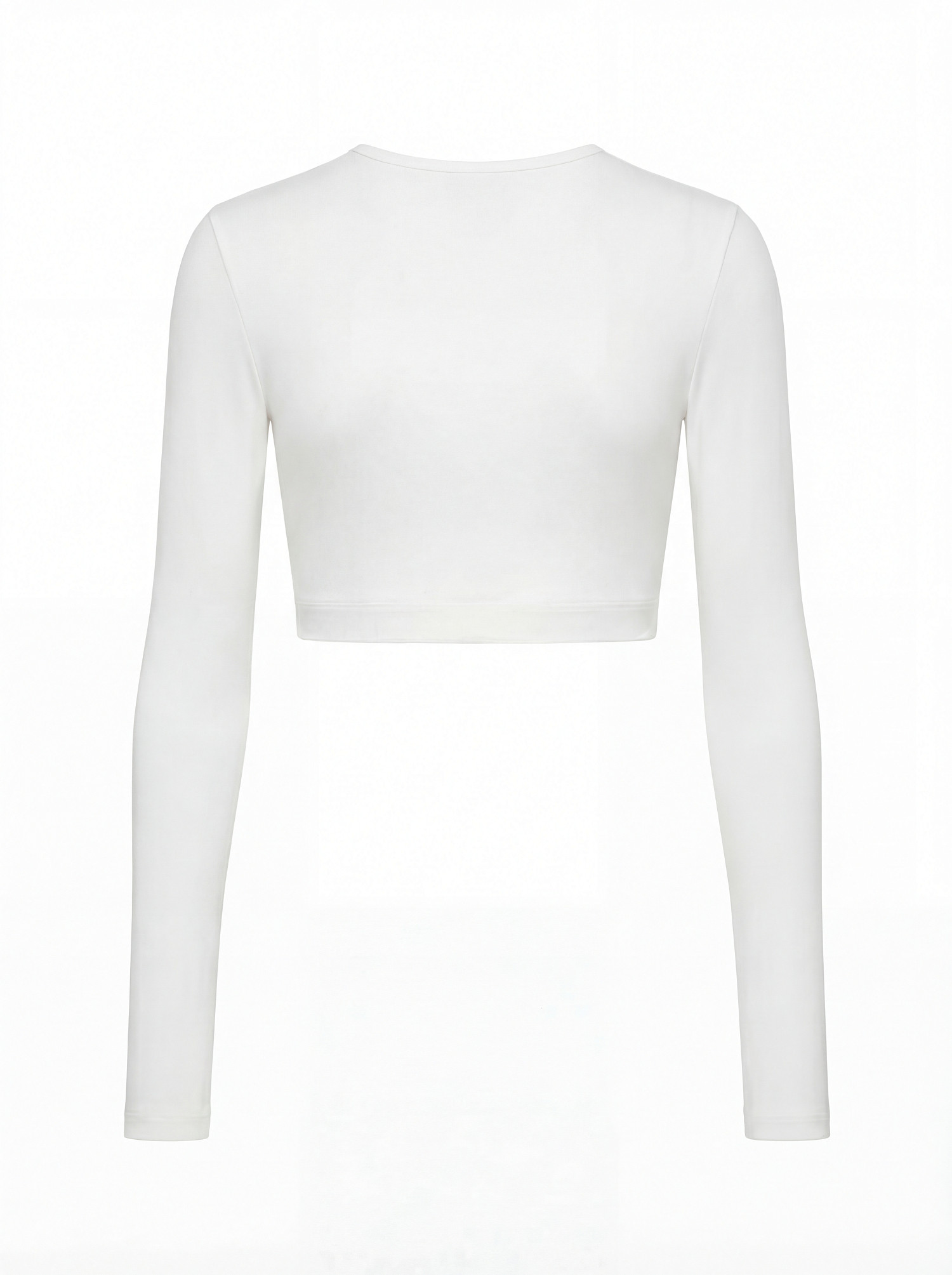 Лонгслив укороченый, молочный - Фото 2