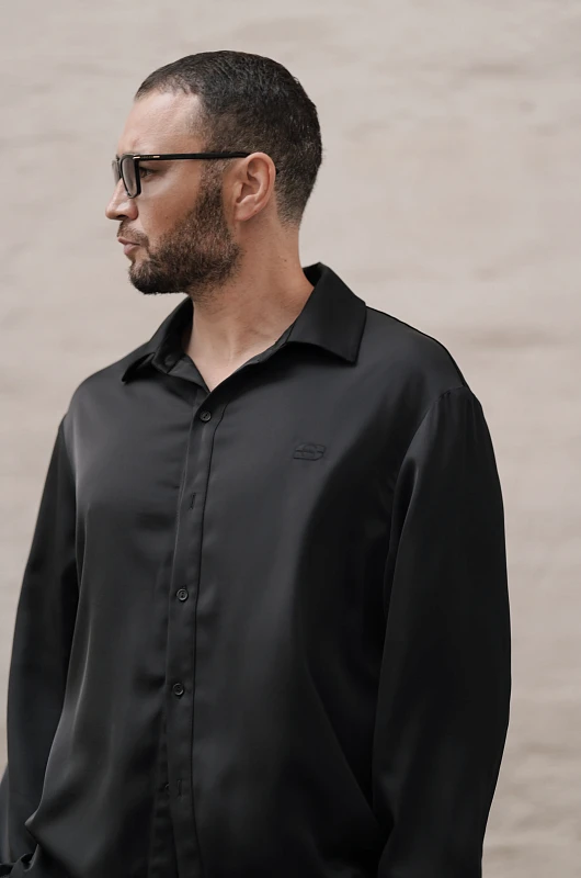 Рубашка шелковая SVYATOY, черный - Фото 5