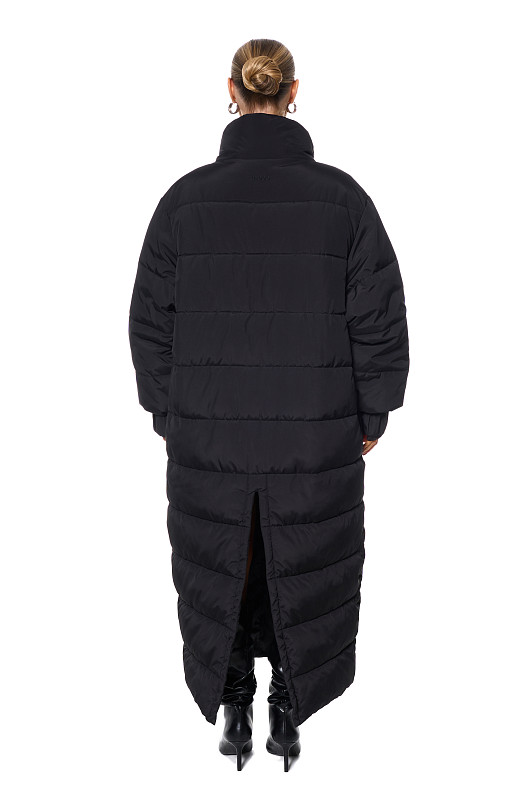 Пуховик long, черный - Фото 7