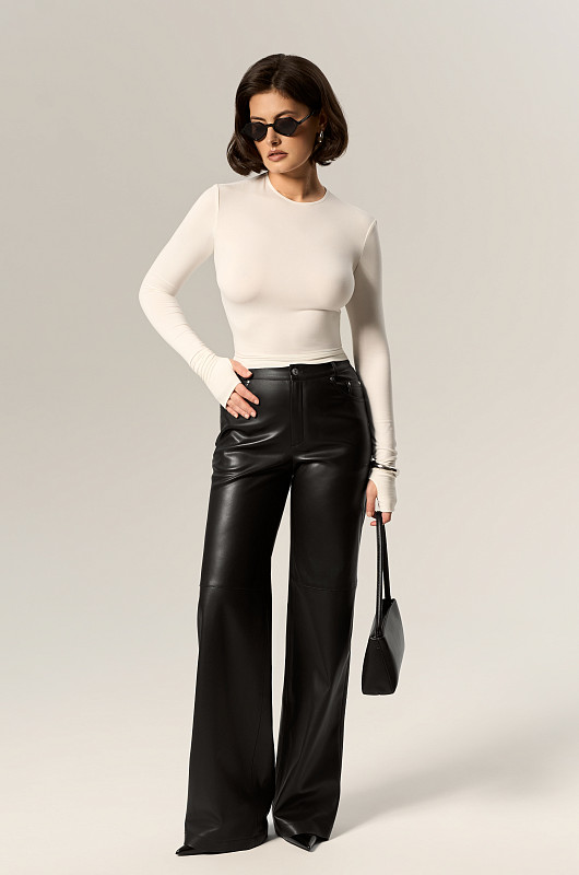 Лонгслив базовый SVN, молочный - Фото 1