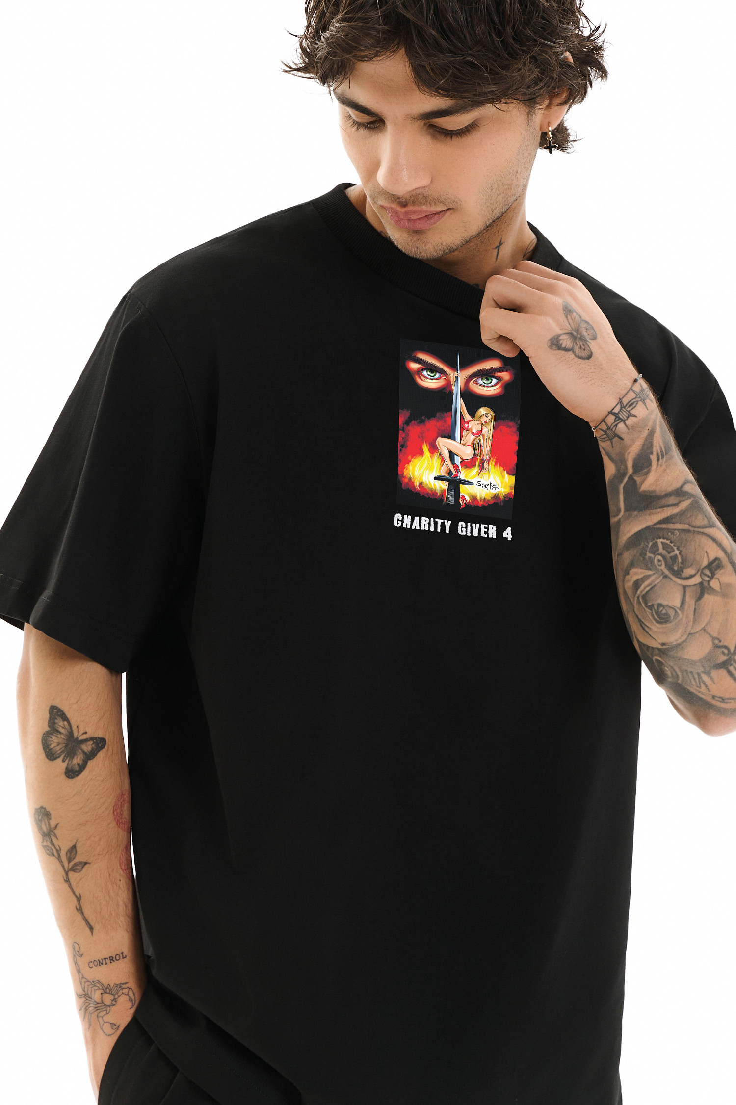 Футболка базовая charity giver 4, черный - Фото 6