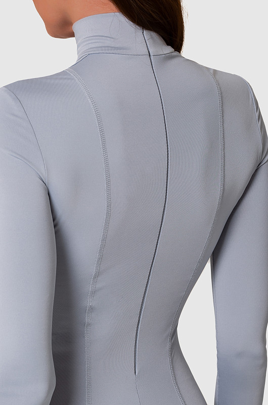 Комбинезон с декоративными молниями, серый - Фото 5