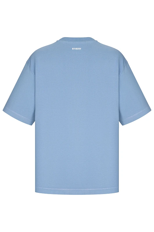 Футболка базовая charity giver 5, пастельно - синий - Фото 2