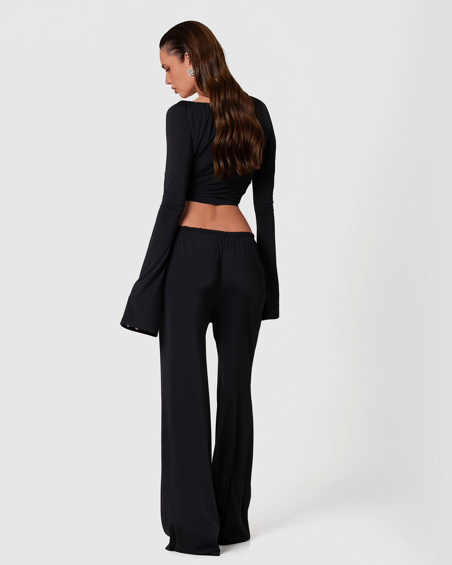 Брюки свободные, черный - Фото 3