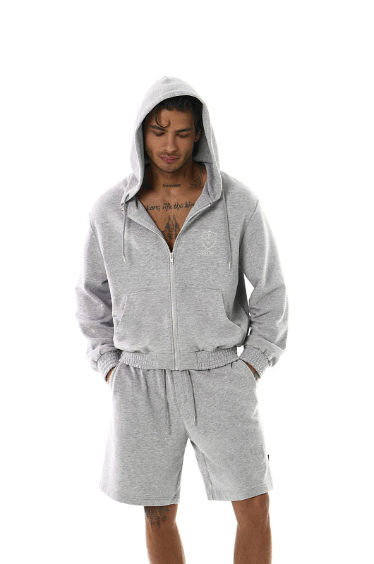 Зип - худи SVYATOY, серый меланж - Фото 1