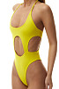 Купальник с геометрическими вырезами, желтый