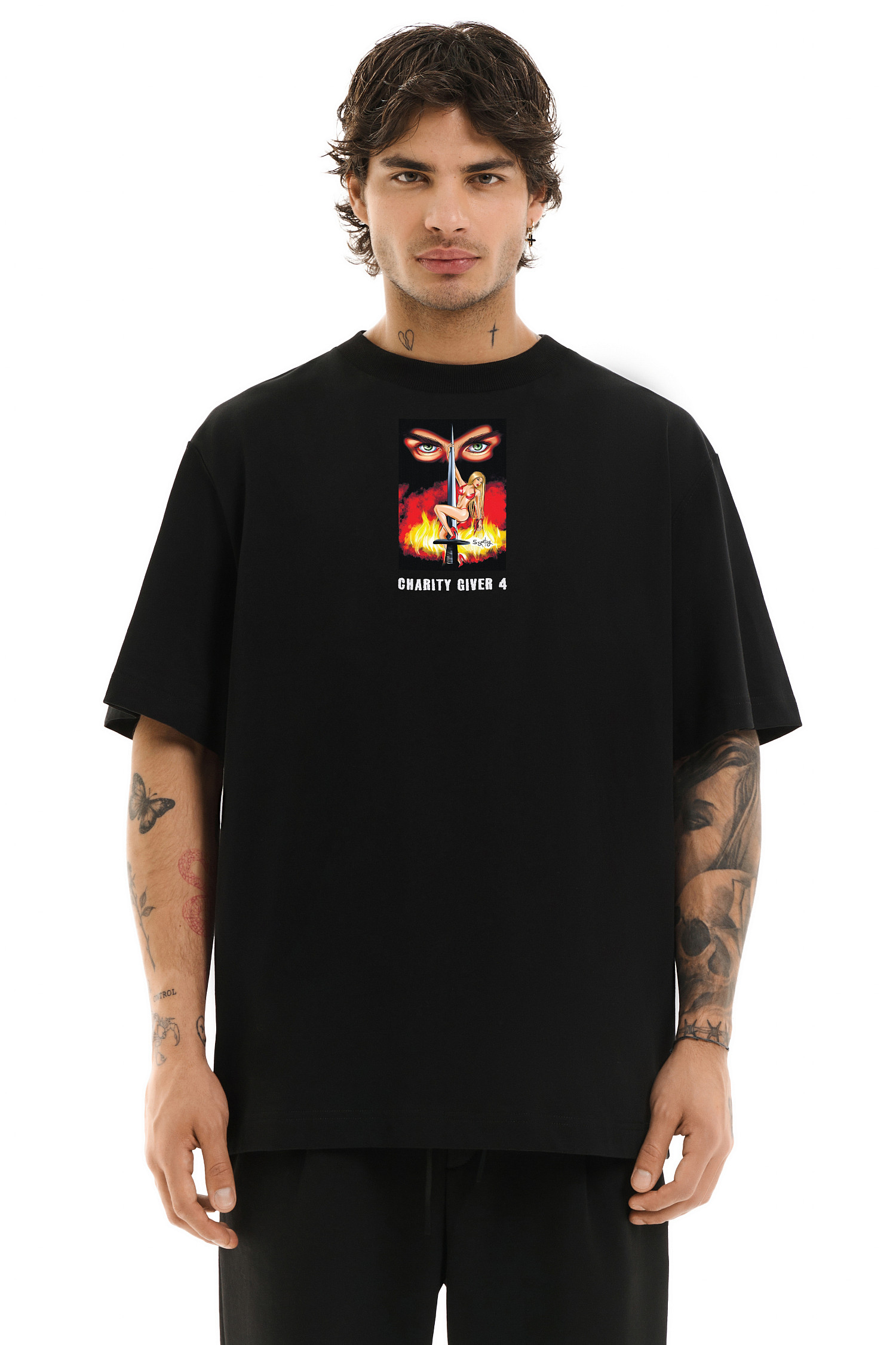 Футболка базовая charity giver 4, черный - Фото 1