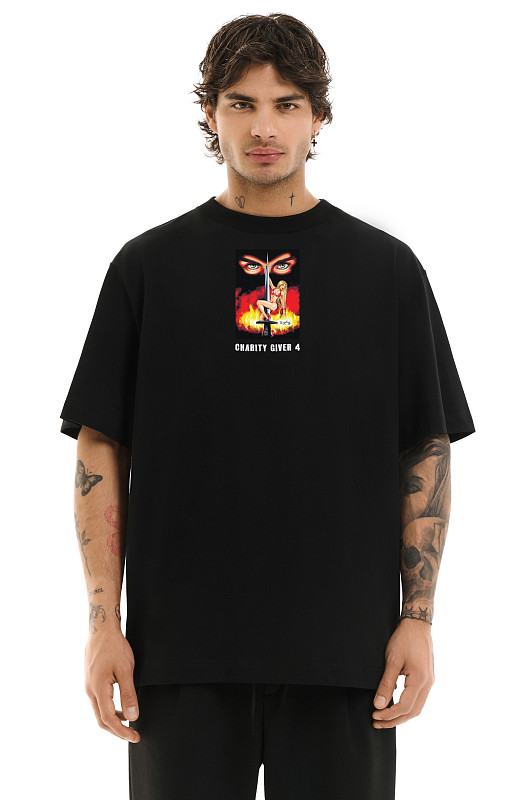 Футболка базовая charity giver 4, черный - Фото 1