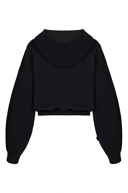 Зип - худи SVYATAYA укороченный, черный - Фото 2