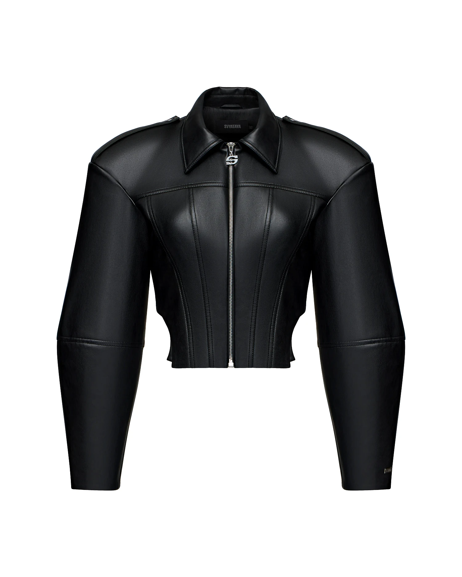 Жакет с рельефами, черный - Фото 1