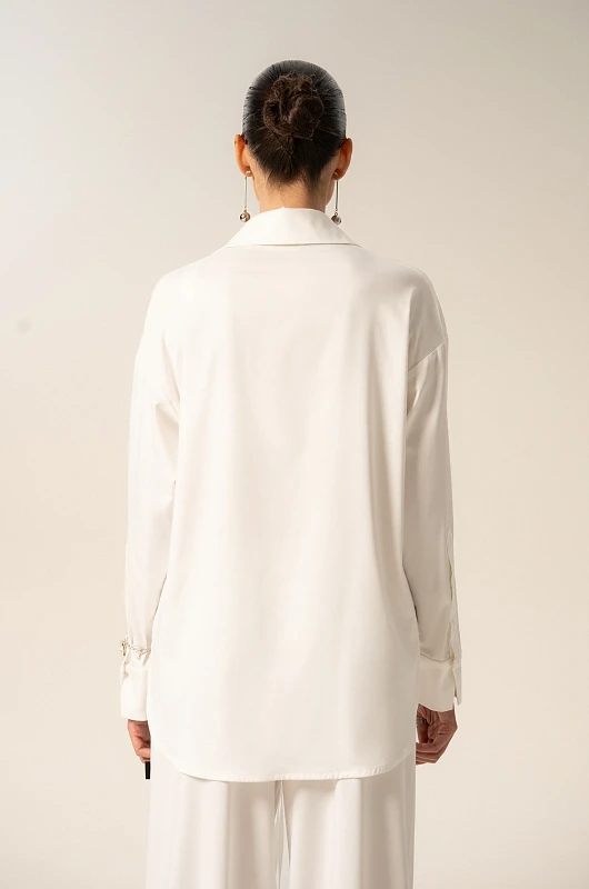 Рубашка базовая SVYATAYA, молочный - Фото 6