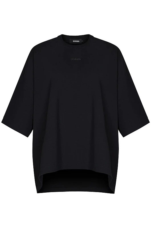 Футболка oversize с иллюстрацией, черный - Фото 2