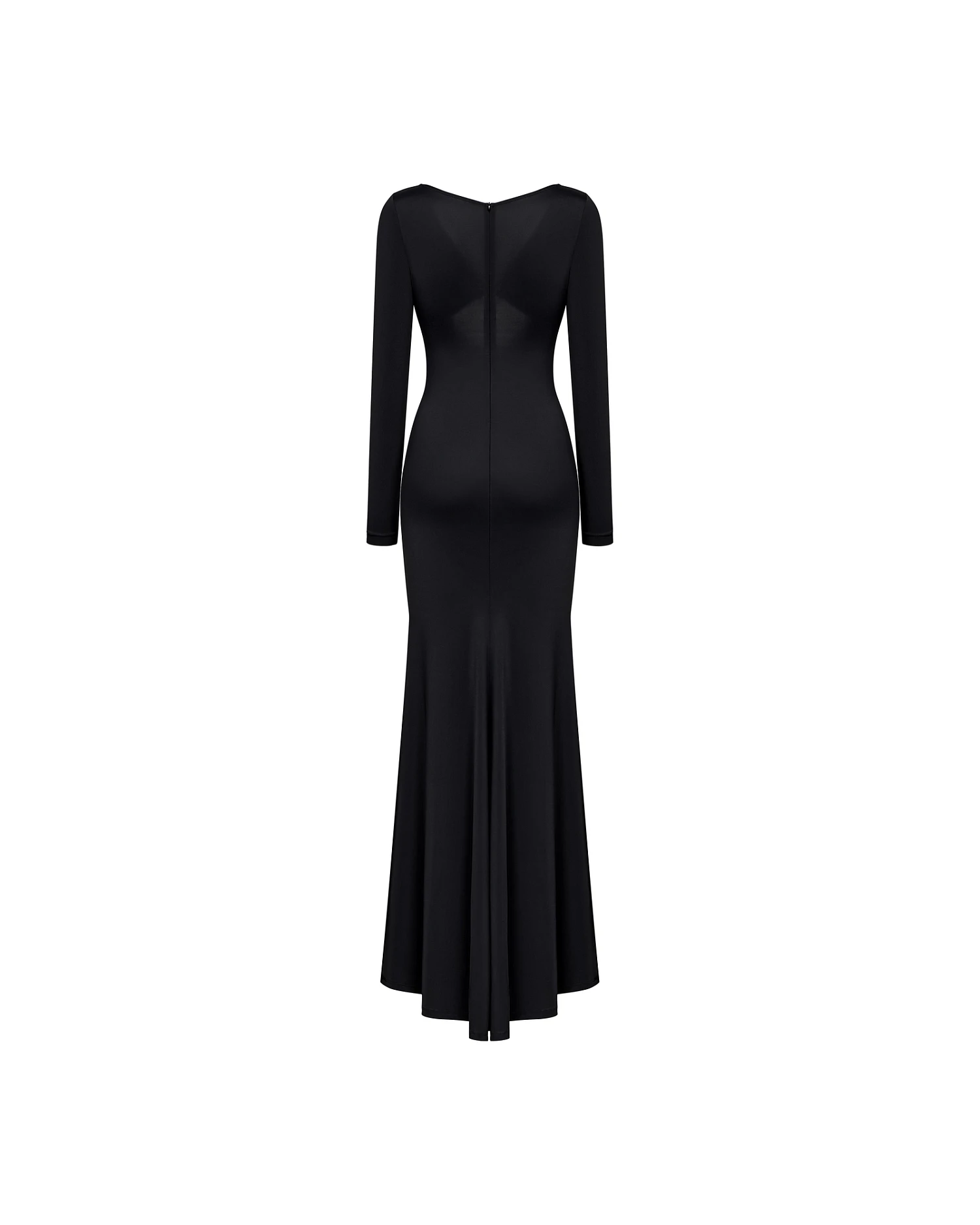 Платье макси с железным элементом, черный - Фото 2