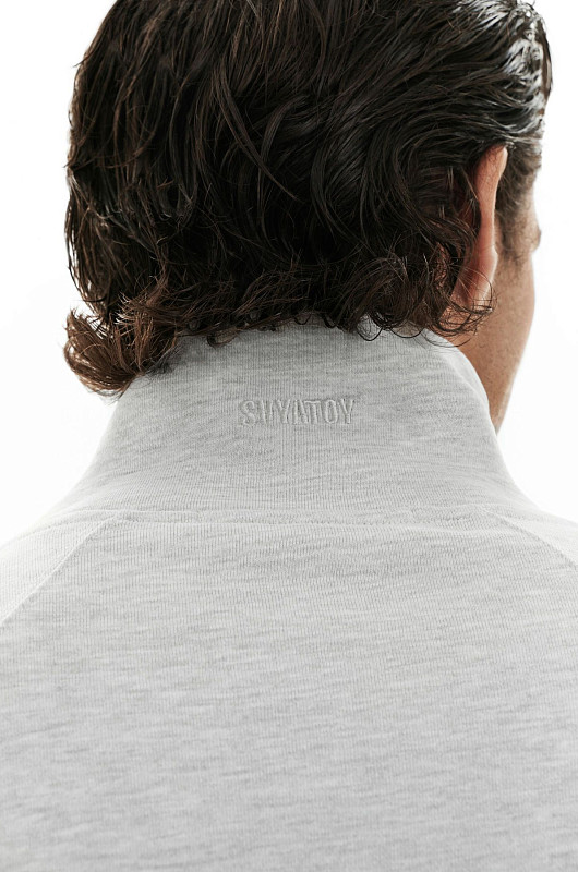 Свитшот с молнией SVYATOY, молочный меланж - Фото 3