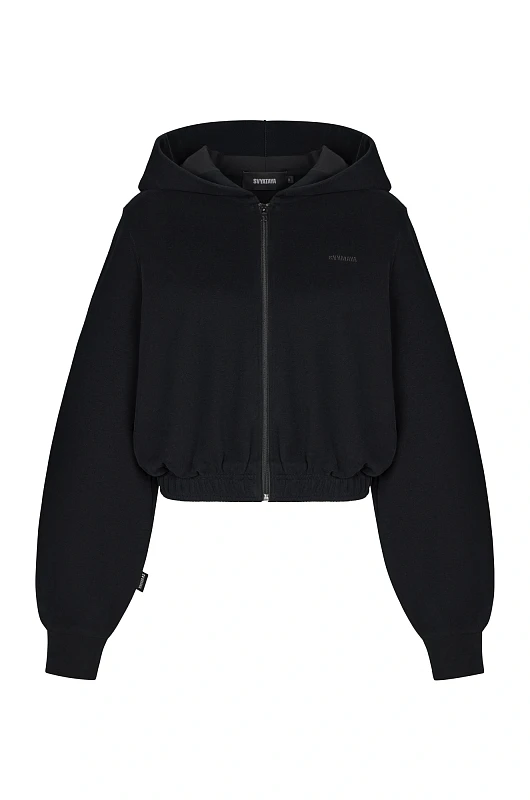 Зип - худи SVYATAYA укороченный, черный - Фото 1