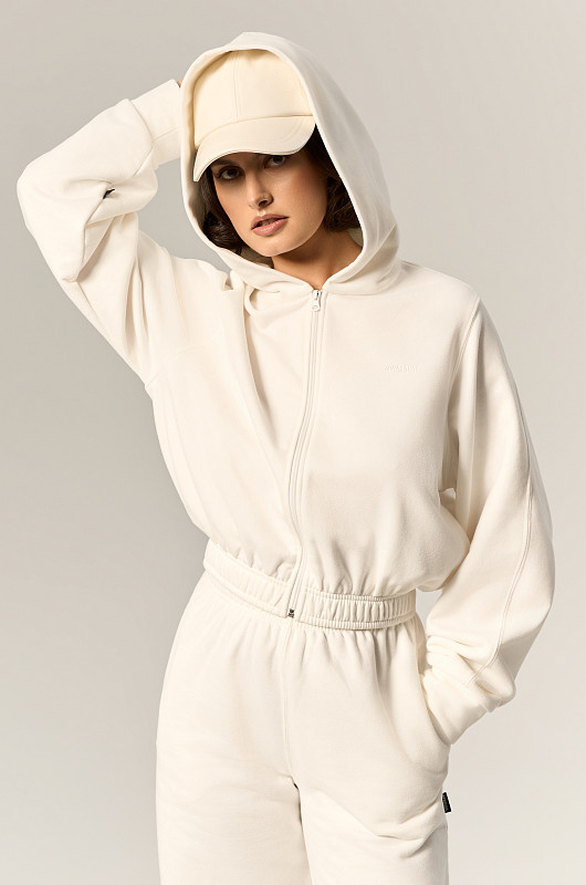 Зип - худи SVYATAYA укороченный, молочный - Фото 3