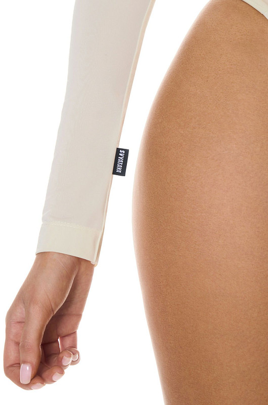 Боди с драпировкой, молочный - Фото 6