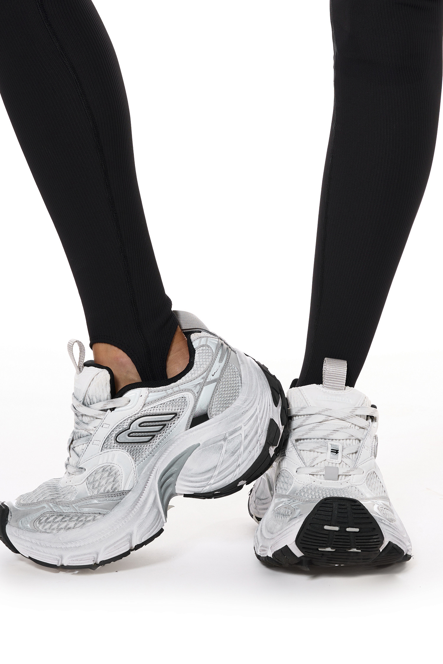 Лосины со штрипками, черный - Фото 5