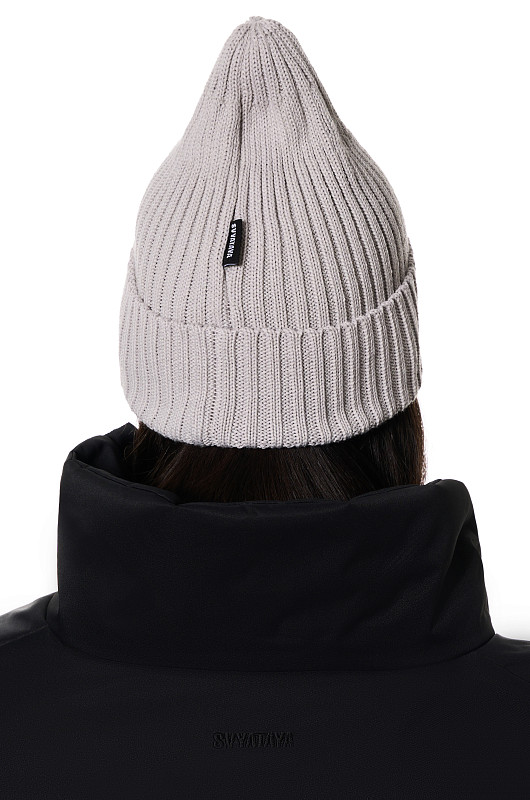 Шапка из мериноса, серый - Фото 4