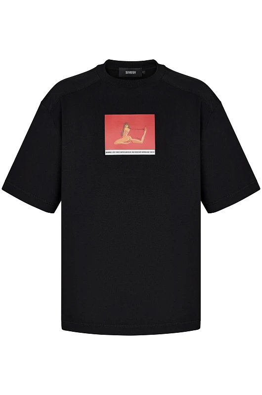 Футболка с рельефами SVYATOY, черный - Фото 1