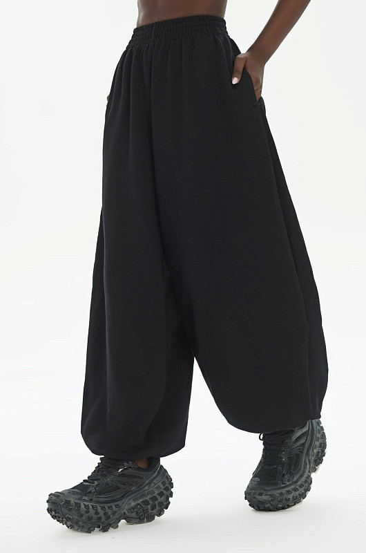 Брюки oversize SVYATAYA, черный - Фото 1