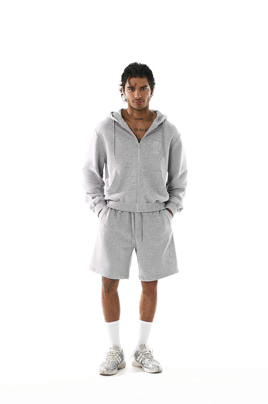 Зип - худи SVYATOY, серый меланж - Фото 2