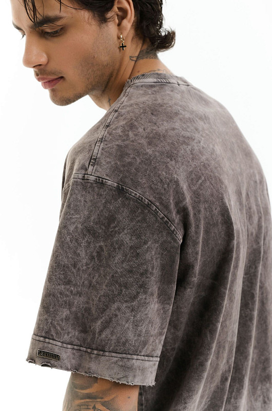 Футболка oversize SVYATOY с рваным эффектом, серый - Фото 1