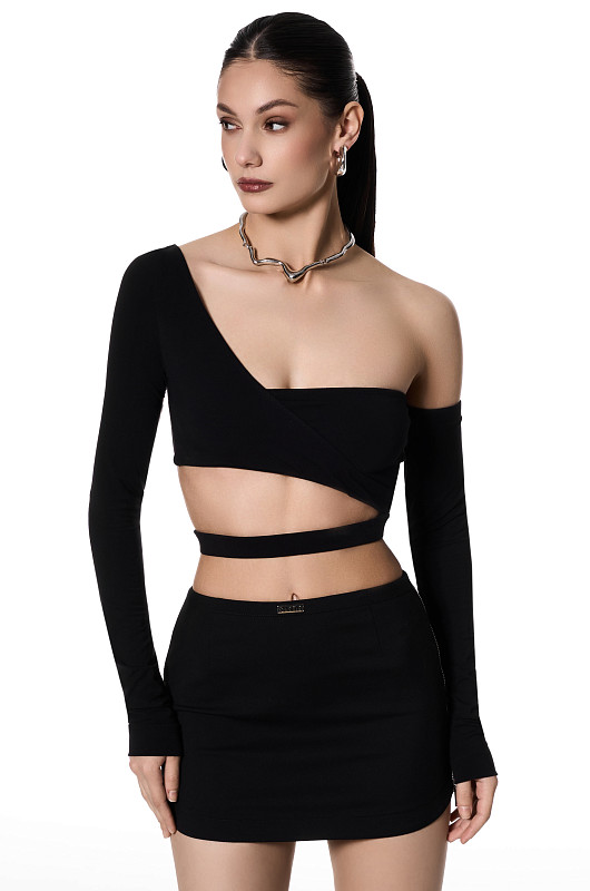 Топ с вырезами SVYATAYA, черный - Фото 3