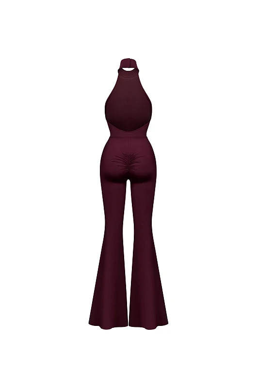 Комбинезон халтер, винный - Фото 2