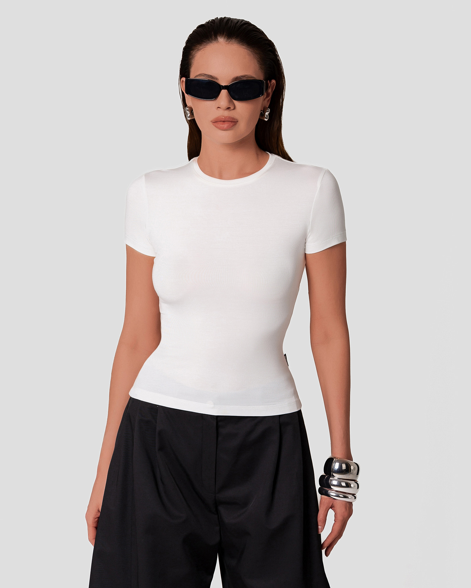 Футболка из вискозы, молочный - Фото 1