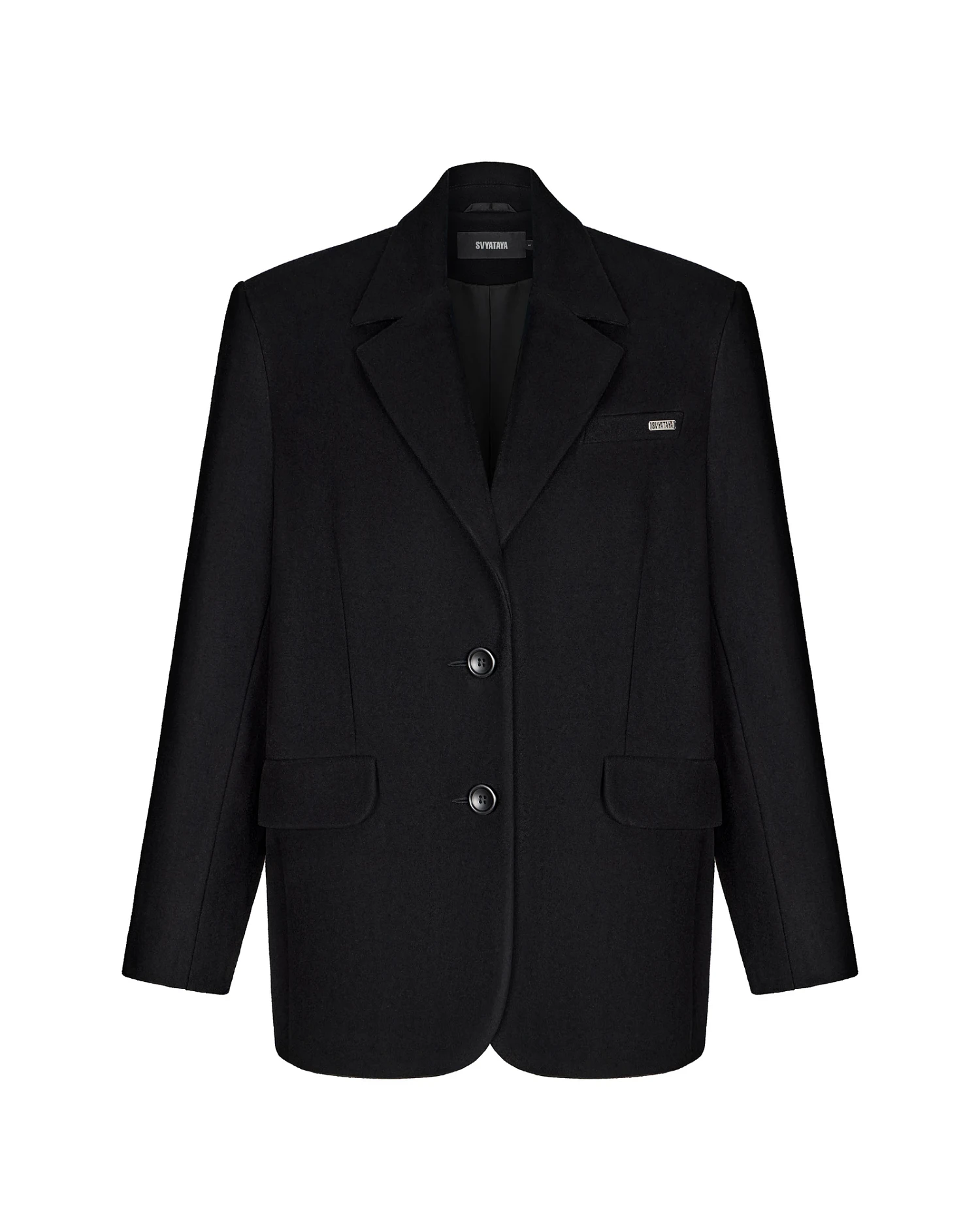 Пиджак - пальто, черный - Фото 2