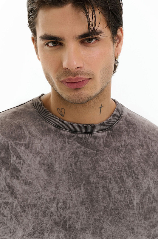 Футболка oversize SVYATOY с рваным эффектом, серый - Фото 3