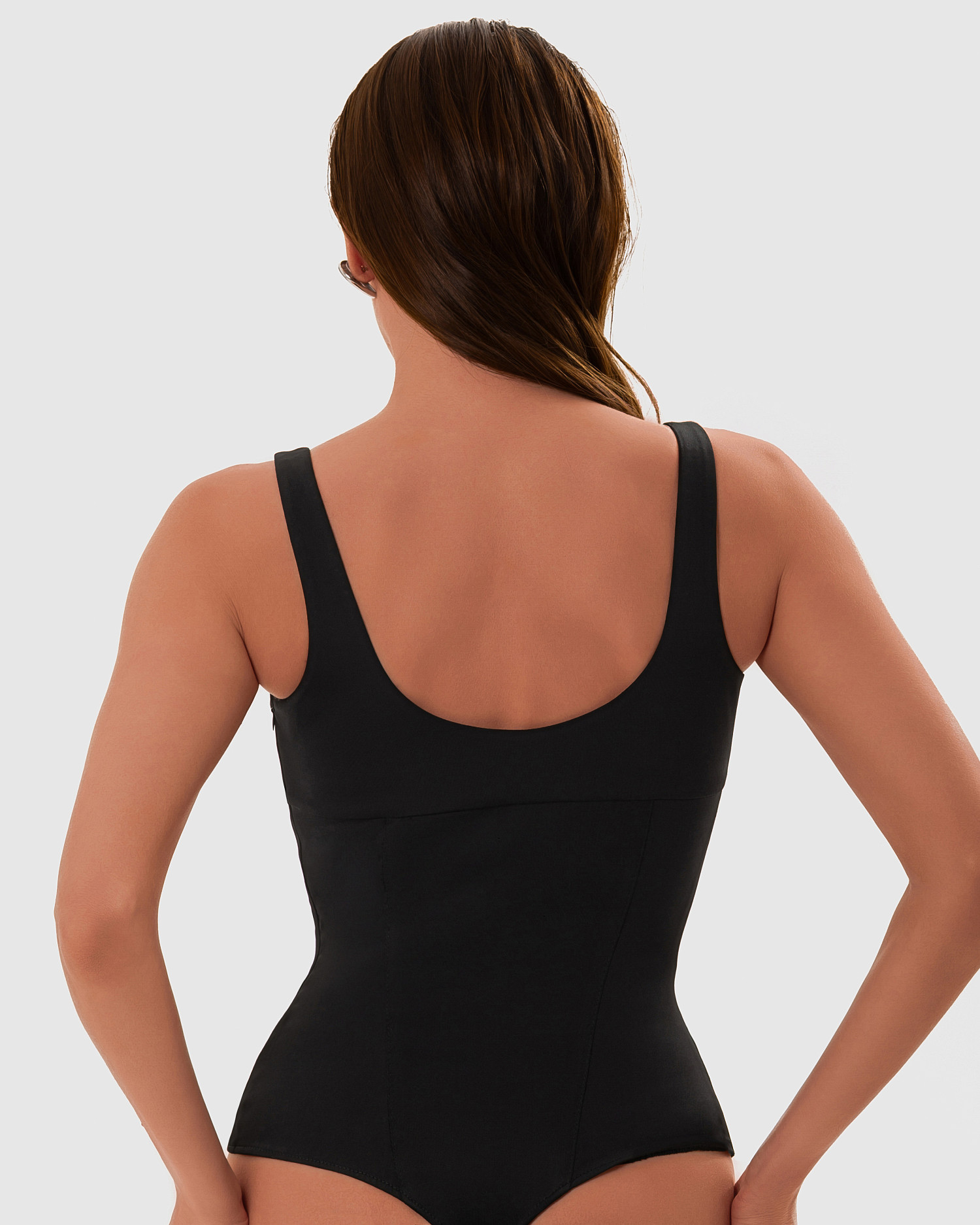 Боди с рельефом, черный - Фото 2