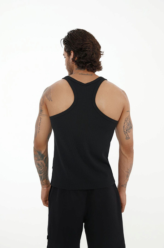 Майка в рубчик SVYATOY, черный - Фото 2