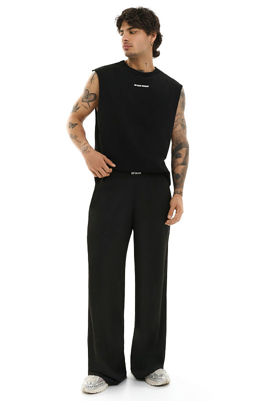 Брюки шелковые SVYATOY, черный - Фото 7