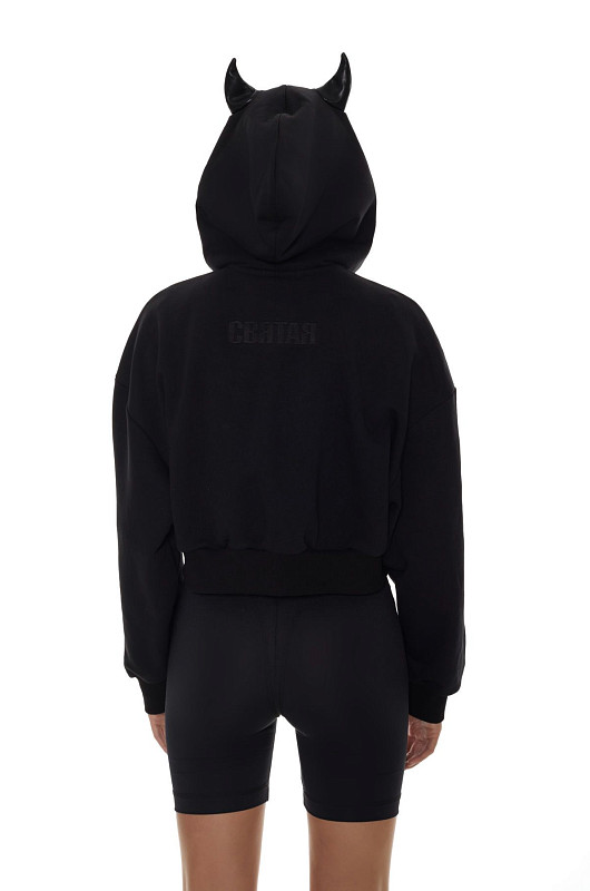 Худи - чертенок, черный - Фото 5