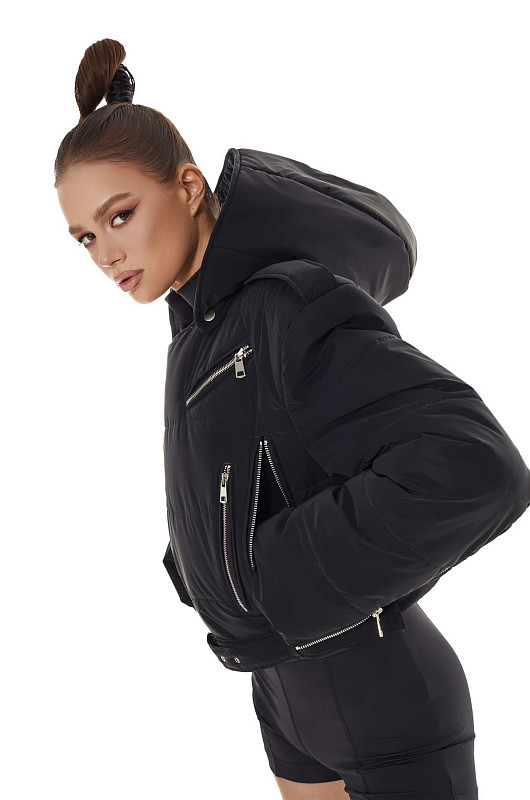 Пуховик - косуха, черный - Фото 6