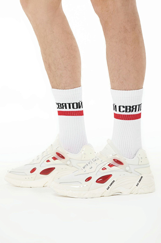 Носки с лого СВЯТОЙ red line, белый - Фото 3