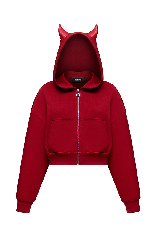 Худи - чертенок, красный - Фото 1